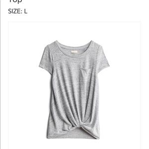 Lainey one pocket knot front knit top